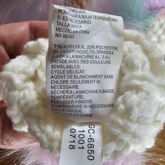 Capelli of New York Girl's Fluffy Cotton Candy Faux Fur Ear Muff & Mitten Set - Picture 11 of 11